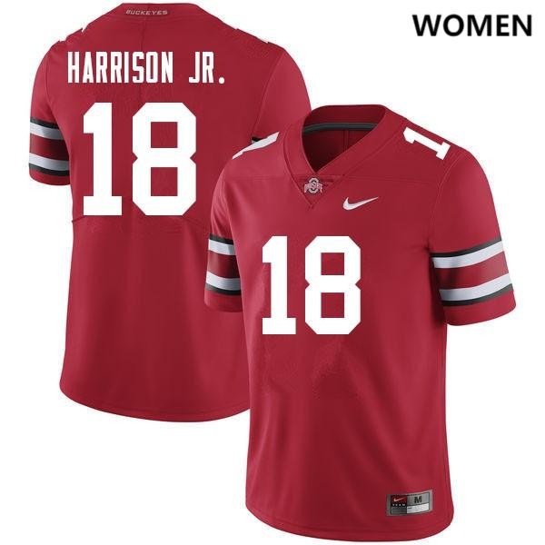 Ohio State Buckeyes #18 Marvin Harrison Jr. Women Stitch Jersey Red OSU62484